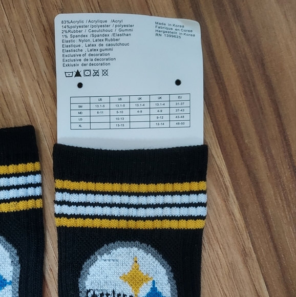 Pittsburgh Steelers Crew Socks New Size Large - Picture 5 of 5